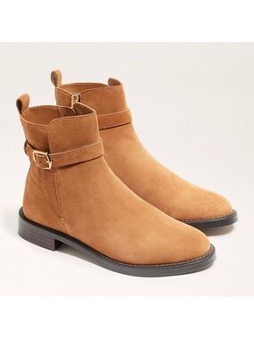 Sam Edelman Nolynn Buckle Zipper Ankle Boots in Saddle Suede - NWT